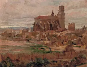 Paisaje con Iglesia painting by Francisco Gimeno Arasa