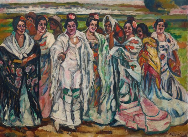 Main Product Photo of Chulas  Painting by Francisco Iturrino