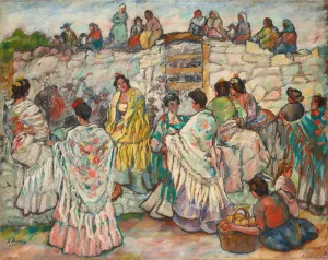Manolas outside the bullring by Francisco Iturrino Oil Painting