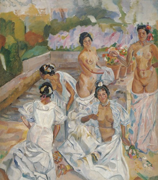 The Bath  by Francisco Iturrino - Hand-Painted Oil Painting Reproduction