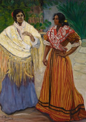 Two Gypsies by Francisco Iturrino Oil Painting