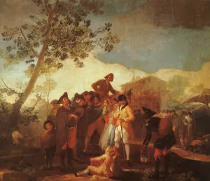 Blind Man Playing the Guitar by Francisco Goya - Oil Painting Reproduction