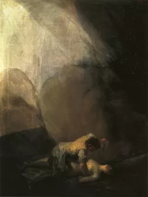 Brigand Murdering a Woman Oil painting by Francisco Goya