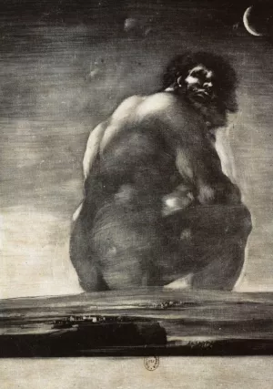 Colossus Oil painting by Francisco Goya