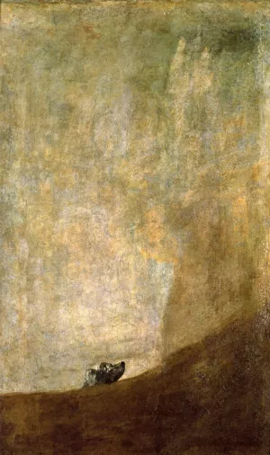 Dog painting by Francisco Goya