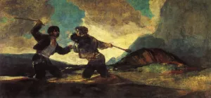 Duel with Cudgels by Francisco Goya - Oil Painting Reproduction