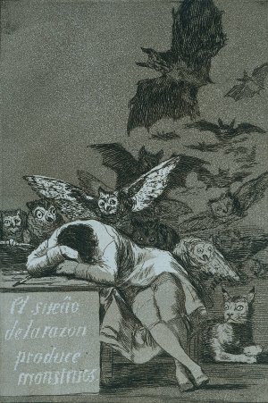 El Sueno de la Razon Produce Monstruos by Francisco Goya Oil Painting