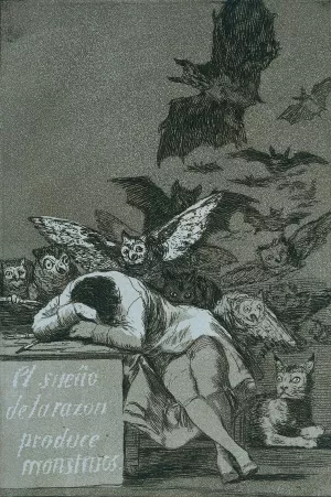 El Sueno de la Razon Produce Monstruos painting by Francisco Goya
