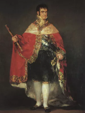 Ferdinand VII in his Robes of State painting by Francisco Goya