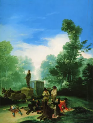 Highwaymen Attacking a Coach by Francisco Goya - Oil Painting Reproduction