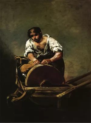 Knife Grinder painting by Francisco Goya