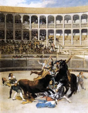 Picador Caught by the Bull by Francisco Goya Oil Painting