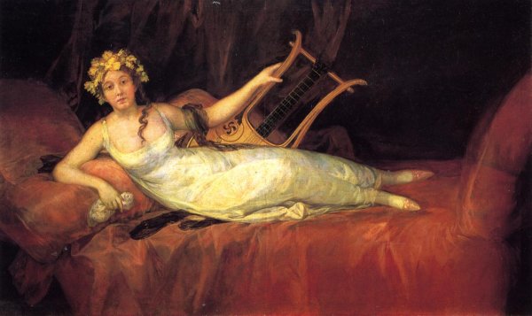 Portrait of Joaquina, nee Tellez Giron y Alfonso Pimental, 10th Marquesa de Santa Cruz by Francisco Goya - Hand-Painted Oil Painting Reproduction