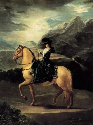 Portrait of Maria Teresa de Vallabriga on Horseback by Francisco Goya - Oil Painting Reproduction