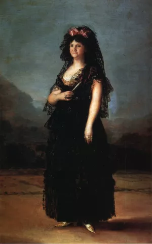 Queen MarIa Luisa Wearing a Mantilla by Francisco Goya - Oil Painting Reproduction