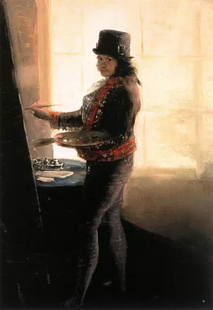 Self-Portrait in the Workshop painting by Francisco Goya