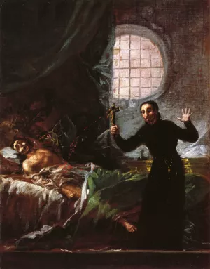 St Francis Borgia at the Deathbed of an Impenitent Oil painting by Francisco Goya