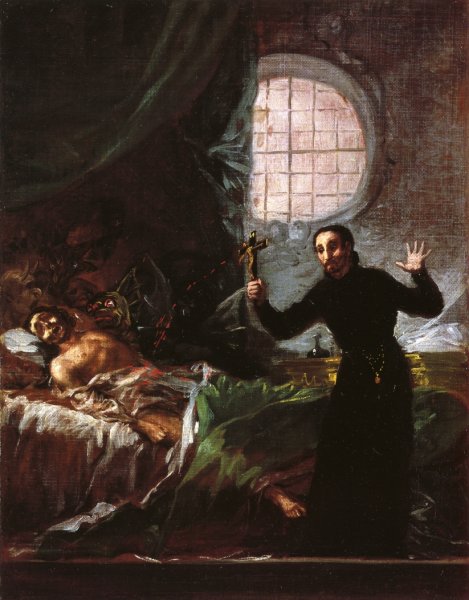 St Francis Borgia at the Deathbed of an Impenitent by Francisco Goya - Hand-Painted Oil Painting Reproduction