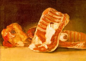 Still life with sheep's head by Francisco Goya Oil Painting