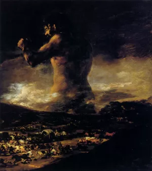 The Colossus Oil painting by Francisco Goya