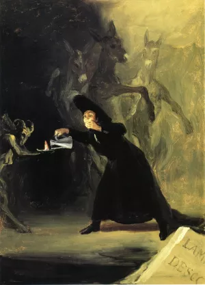 The Devil's Lamp by Francisco Goya - Oil Painting Reproduction