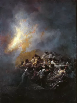 The Fire at Night by Francisco Goya Oil Painting