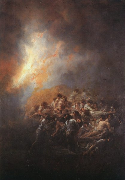 Main Product Photo of The Fire Painting by Francisco Goya