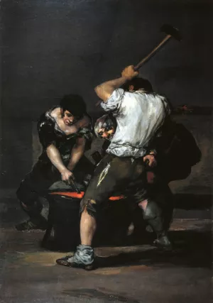 The Forge by Francisco Goya - Oil Painting Reproduction
