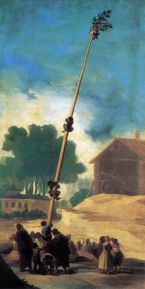 The Greasy Pole La Cucana by Francisco Goya - Oil Painting Reproduction