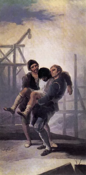 The Injured Mason Oil painting by Francisco Goya
