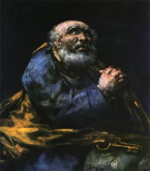 The Repentant Saint Peter painting by Francisco Goya
