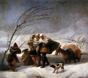 The Snowstorm painting by Francisco Goya