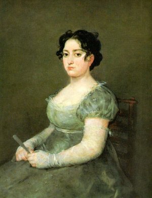The Woman with a fan by Francisco Goya Oil Painting