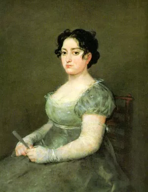 The Woman with a fan by Francisco Goya - Oil Painting Reproduction