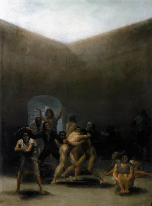 The Yard of a Madhouse by Francisco Goya - Oil Painting Reproduction