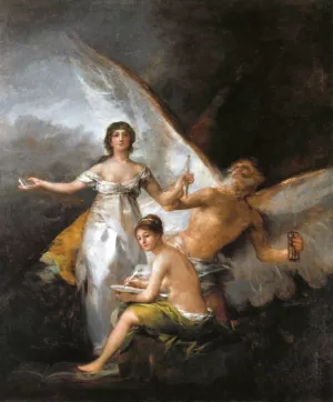 Truth Rescued by Time, Witnessed by History by Francisco Goya Oil Painting
