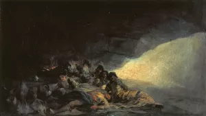 Vagabonds Resting in a Cave by Francisco Goya - Oil Painting Reproduction