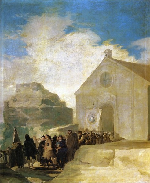 Main Product Photo of Village Procession Painting by Francisco Goya