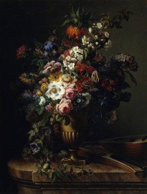 Vase with Flowers by Francisco Lacoma Y Fontanet   Oil Painting