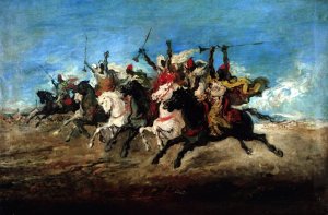 A Moorish Fantasia by Francisco Lameyer Y Berenguer Oil Painting