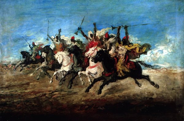 A Moorish Fantasia  by Francisco Lameyer Y Berenguer - Hand-Painted Oil Painting Reproduction