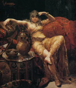 An Odalisque Oil painting by Francisco Masriera y Manovens