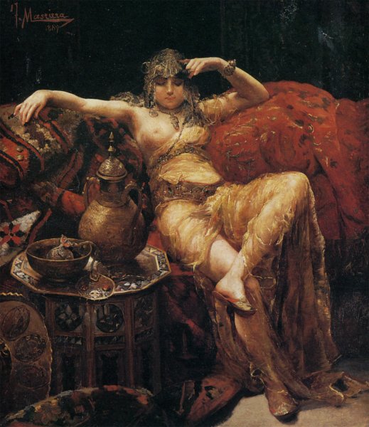 Main Product Photo of An Odalisque Painting by Francisco Masriera y Manovens
