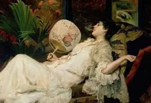 Mujer Tumbada Oil painting by Francisco Masriera y Manovens