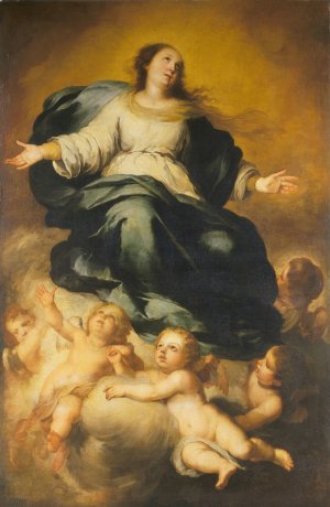 The Virgin of the Assumption by Francisco Meneses Osorio Oil Painting