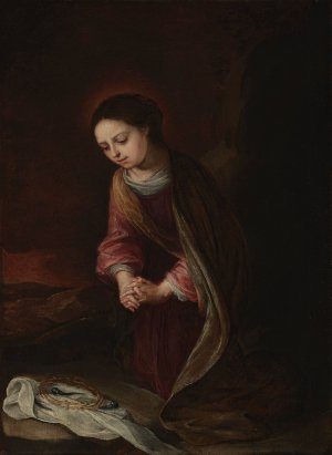 Virgin of Sorrows by Francisco Meneses Osorio Oil Painting