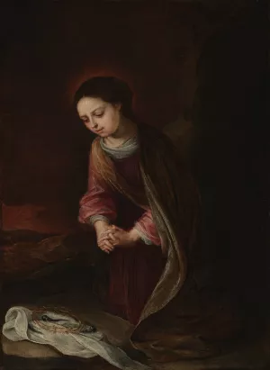 Virgin of Sorrows by Francisco Meneses Osorio Oil Painting