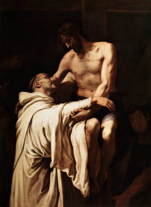 St. Bernard Embraces Christ by Francisco Ribalta Oil Painting