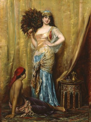 Harem Women by Francisque Edouard Bertier Oil Painting