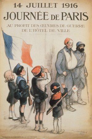 Journee de Paris. 14 Juillet 1916. Au profit des oeuvres de guerre de l'Hotel de Ville by Francisque Poulbot Oil Painting